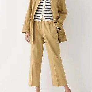 J Crew Astrid Wide Leg Pull-On Chino Cropped Pants